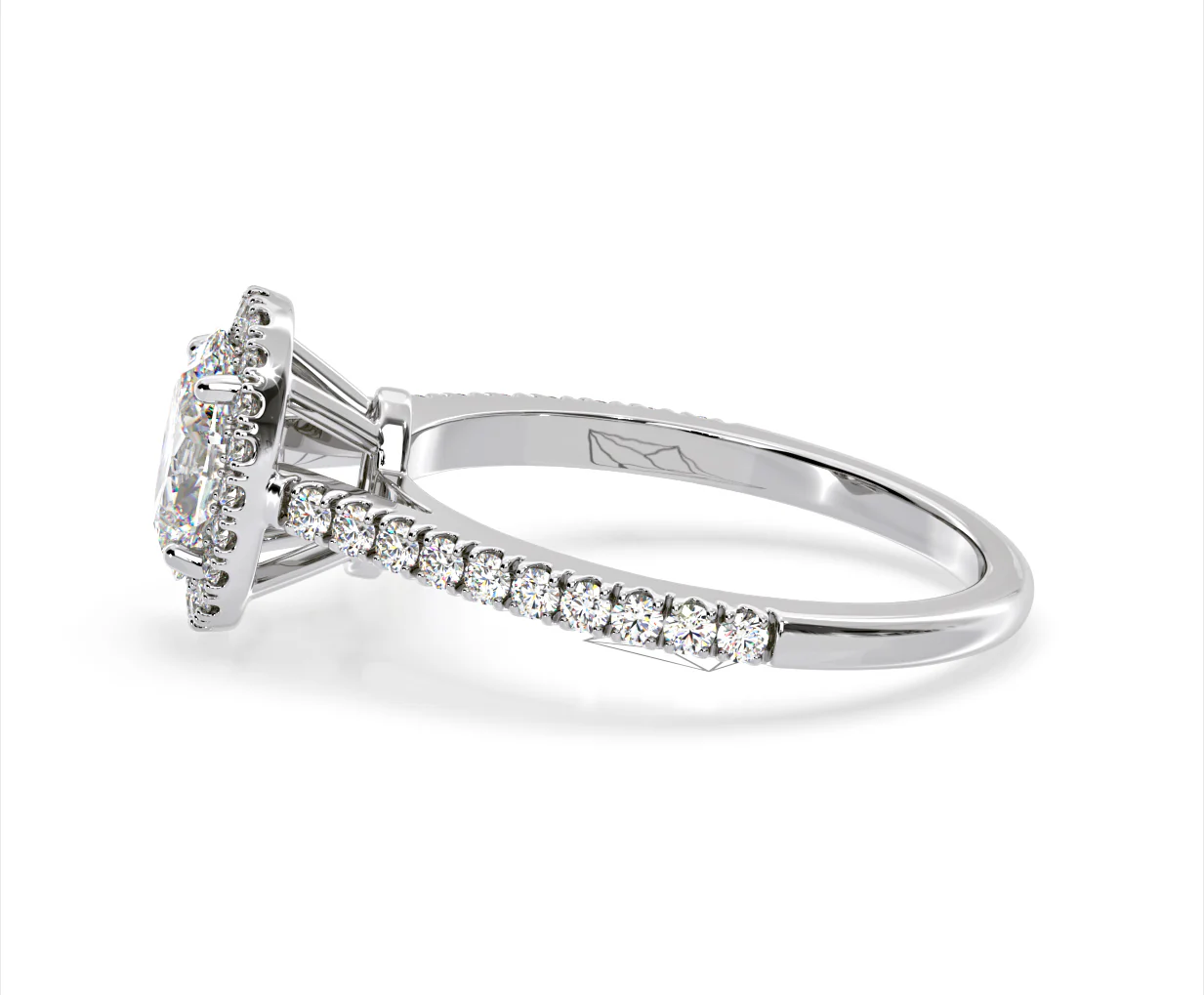 Georgina Lab Oval Diamond Halo Engagement Ring 18K White Gold 2.55ct F/VS1 - Image 106