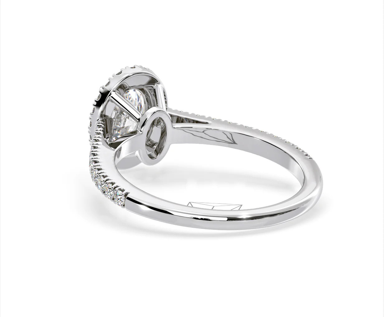 Georgina Lab Oval Diamond Halo Engagement Ring 18K White Gold 2.55ct F/VS1 - Image 119