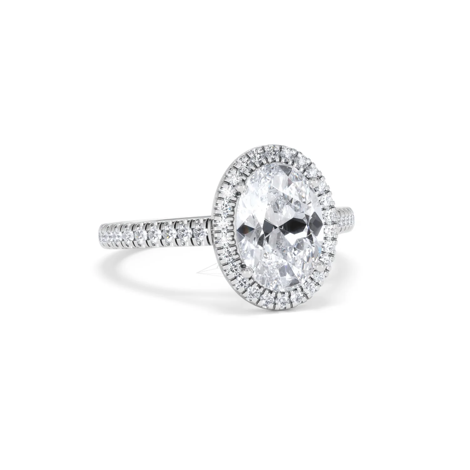 Georgina Lab Oval Diamond Halo Engagement Ring 18K White Gold 2.55ct F/VS1 - Image 15