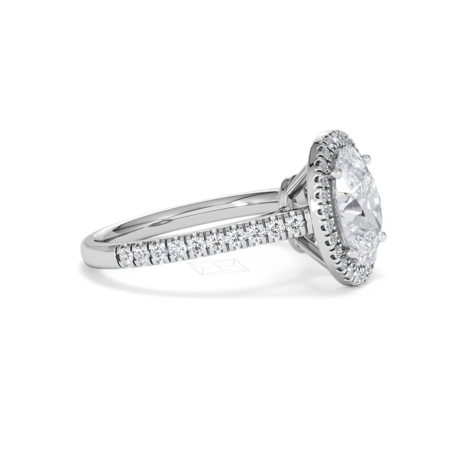 Georgina Lab Oval Diamond Halo Engagement Ring 18K White Gold 2.55ct F/VS1 - Image 25