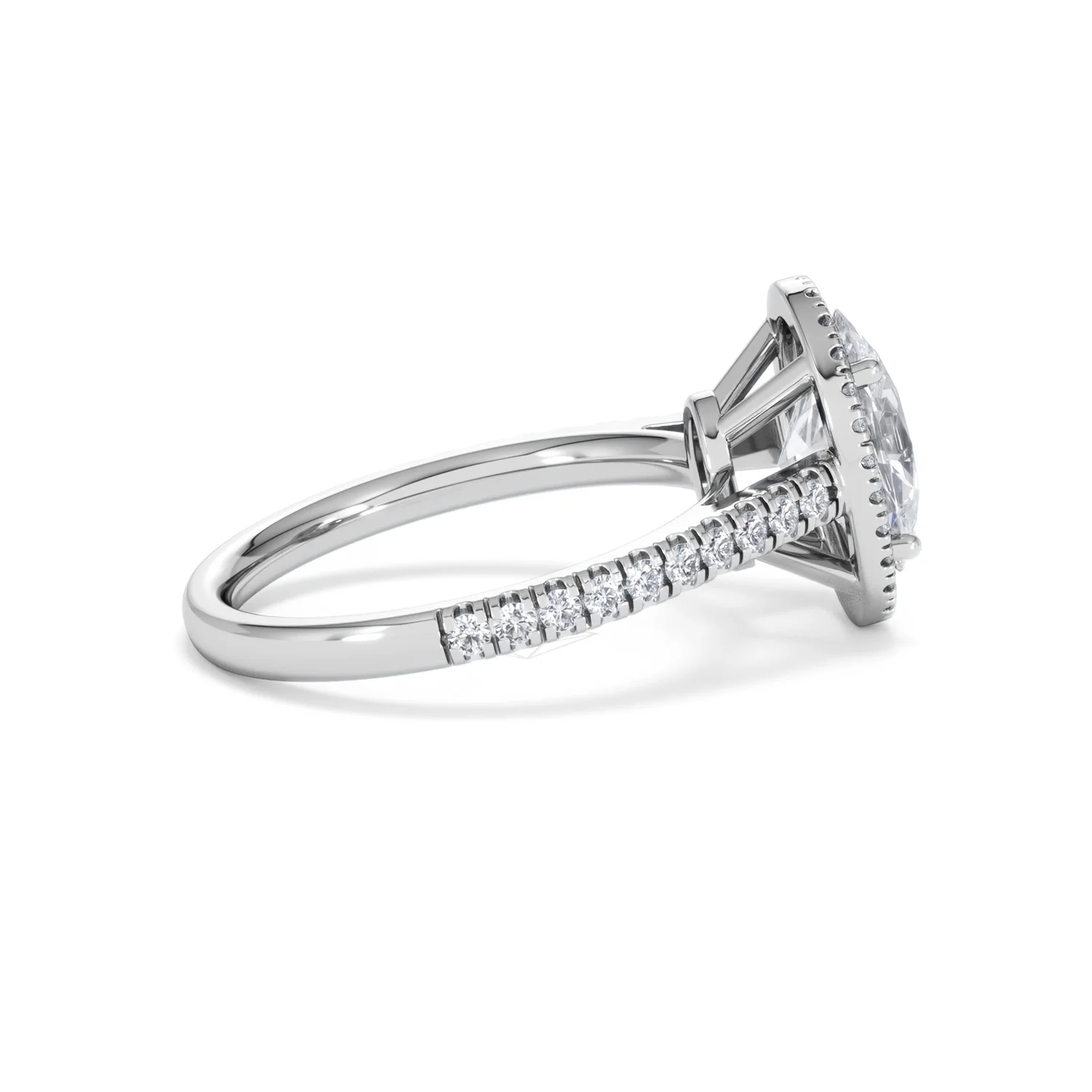 Georgina Lab Oval Diamond Halo Engagement Ring 18K White Gold 2.55ct F/VS1 - Image 33