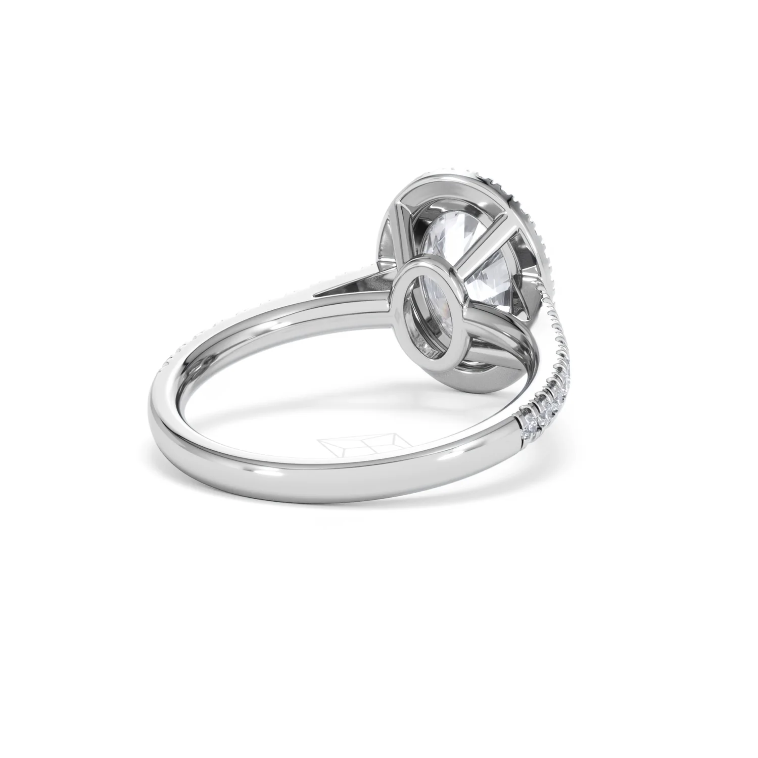 Georgina Lab Oval Diamond Halo Engagement Ring 18K White Gold 2.55ct F/VS1 - Image 45