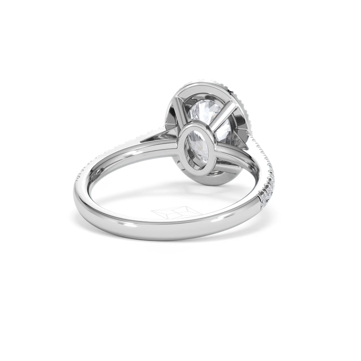 Georgina Lab Oval Diamond Halo Engagement Ring 18K White Gold 2.55ct F/VS1 - Image 47