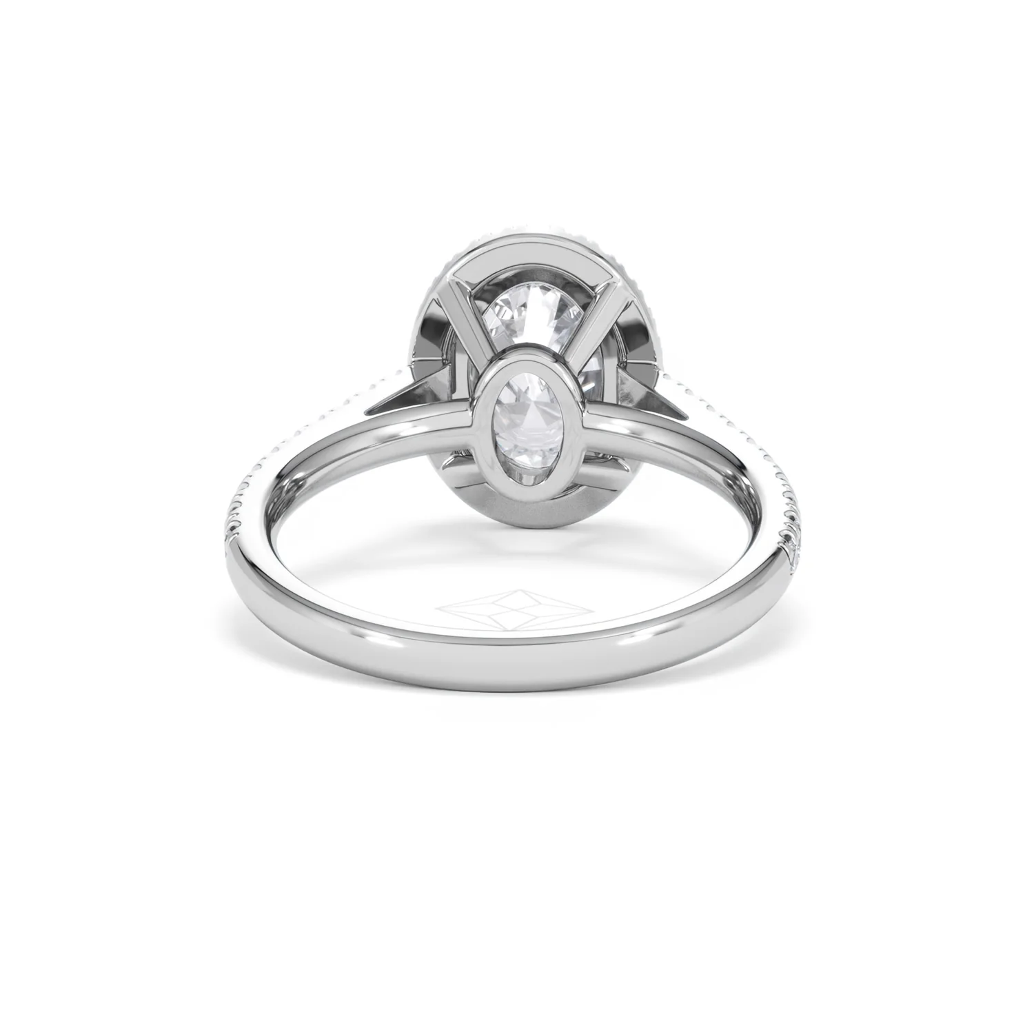 Georgina Lab Oval Diamond Halo Engagement Ring 18K White Gold 2.55ct F/VS1 - Image 50