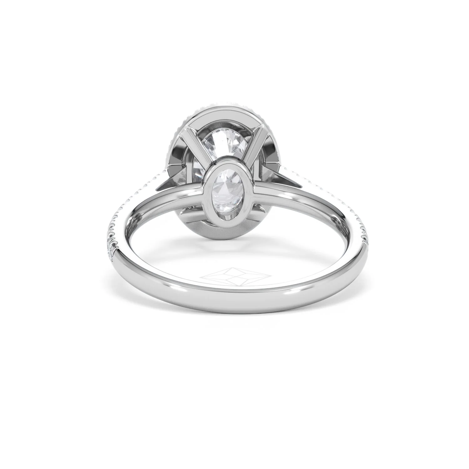 Georgina Lab Oval Diamond Halo Engagement Ring 18K White Gold 2.55ct F/VS1 - Image 52