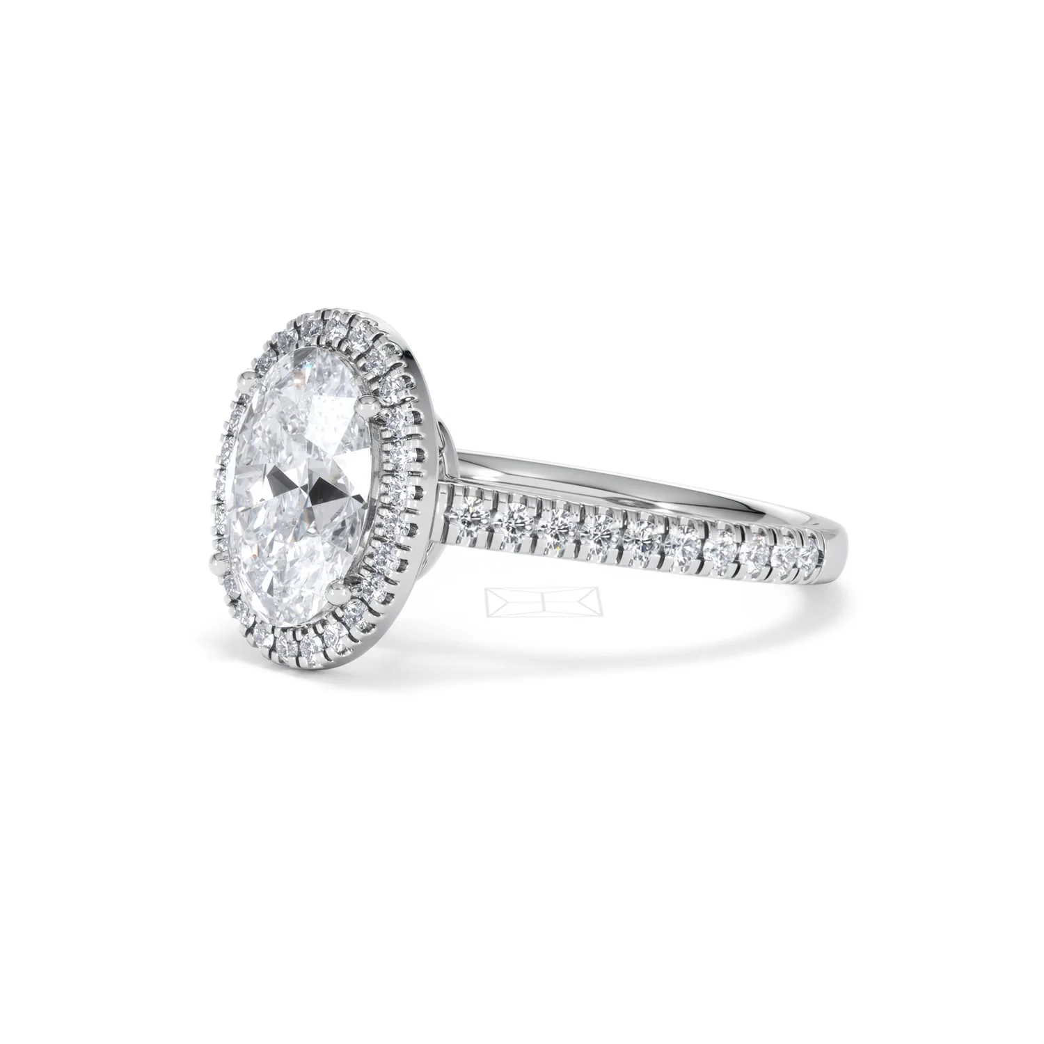 Georgina Lab Oval Diamond Halo Engagement Ring 18K White Gold 2.55ct F/VS1 - Image 81
