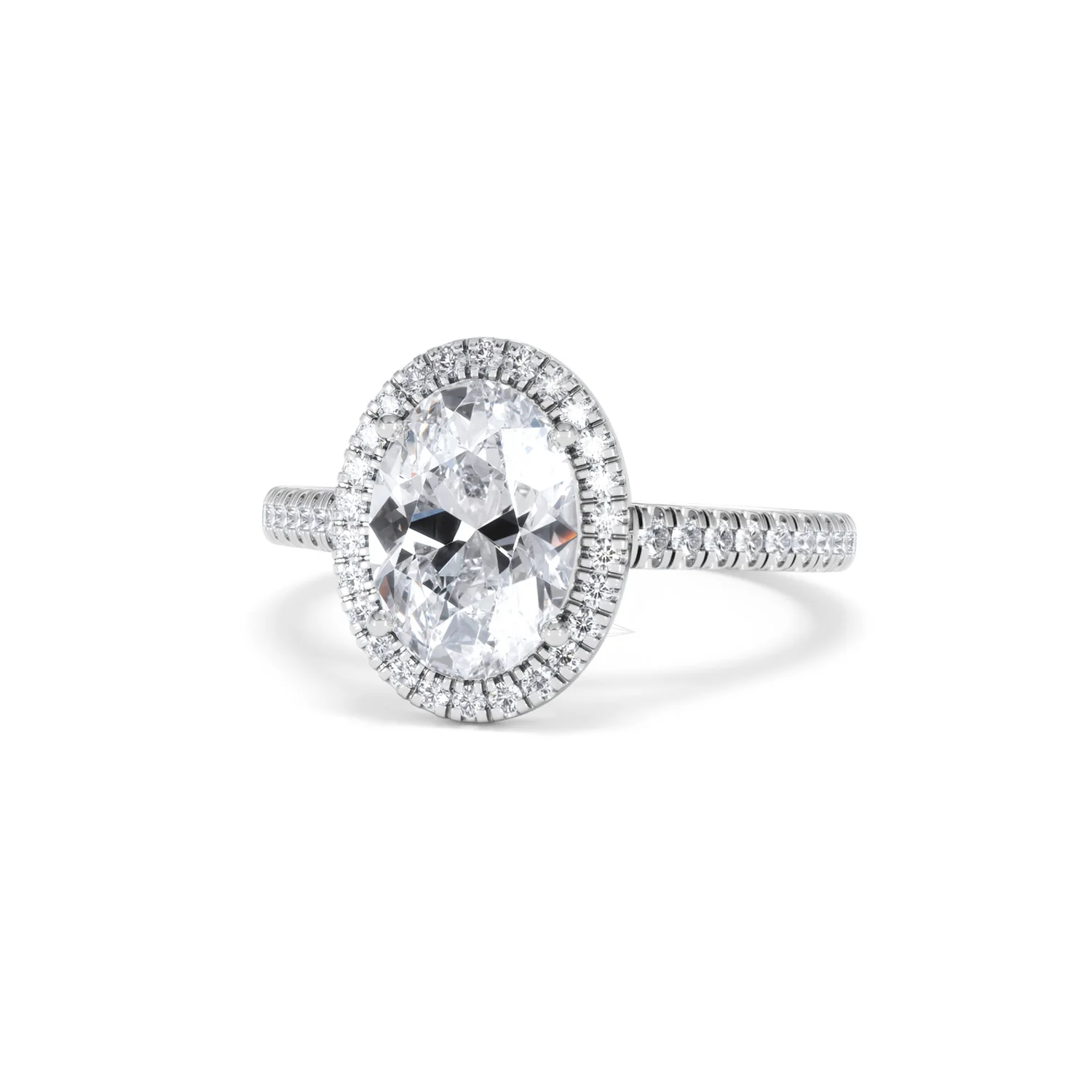 Georgina Lab Oval Diamond Halo Engagement Ring 18K White Gold 2.55ct F/VS1 - Image 88