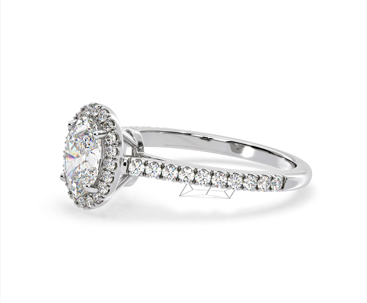 Georgina Lab Oval Diamond Halo Engagement Ring 18K White Gold 2.55ct F/VS1 - Image 99
