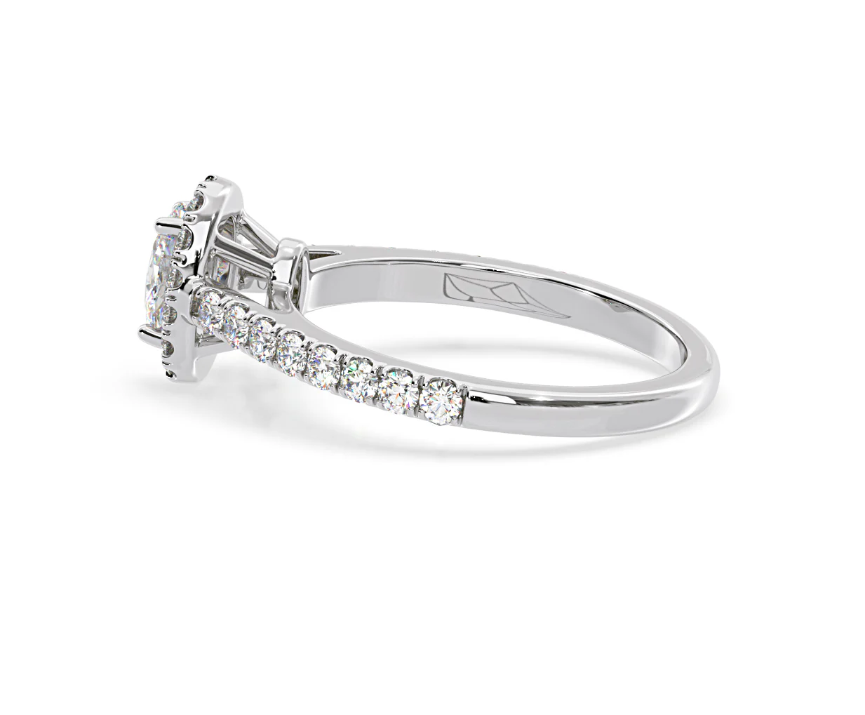 Georgina Lab Oval Diamond Halo Engagement Ring Platinum 1.00ct F/VS1 - Image 113