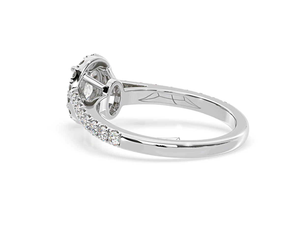 Georgina Lab Oval Diamond Halo Engagement Ring Platinum 1.00ct F/VS1 - Image 119