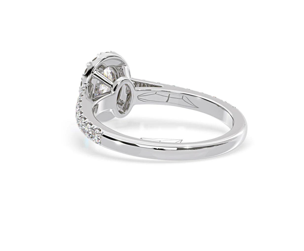 Georgina Lab Oval Diamond Halo Engagement Ring Platinum 1.00ct F/VS1 - Image 122
