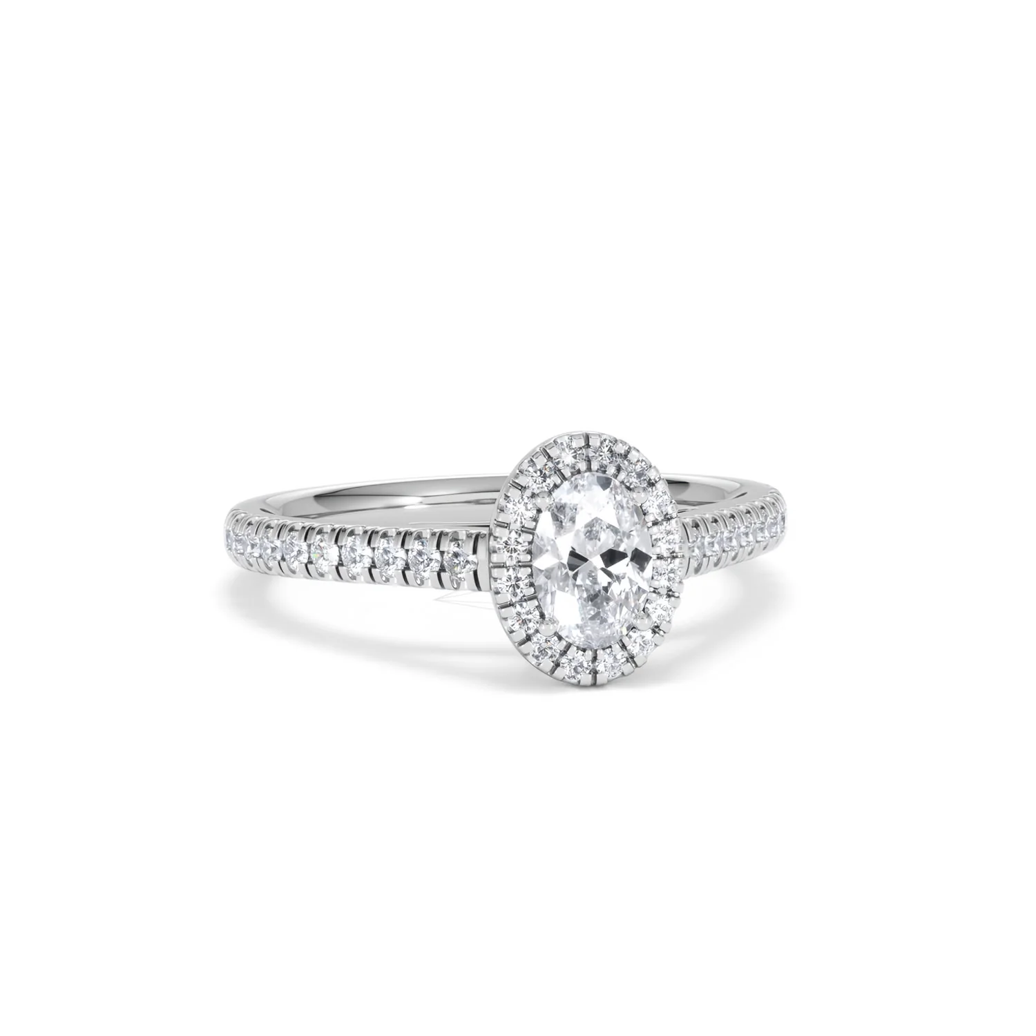 Georgina Lab Oval Diamond Halo Engagement Ring Platinum 1.00ct F/VS1 - Image 13