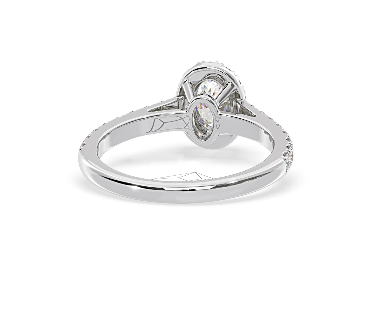 Georgina Lab Oval Diamond Halo Engagement Ring Platinum 1.00ct F/VS1 - Image 132