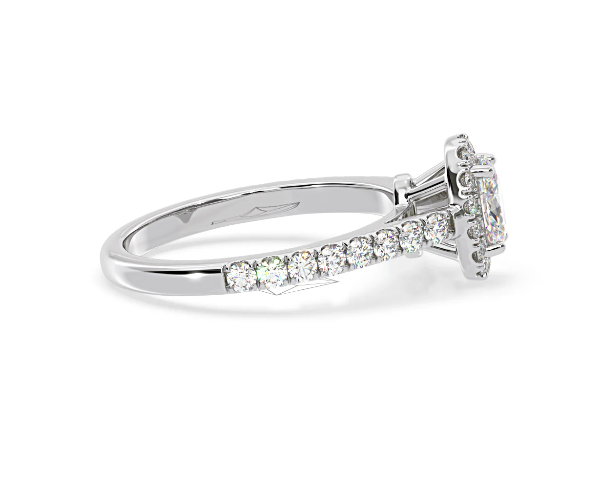 Georgina Lab Oval Diamond Halo Engagement Ring Platinum 1.00ct F/VS1 - Image 150