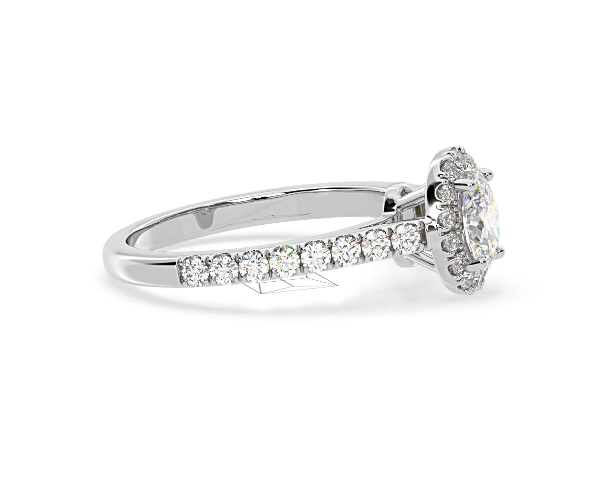 Georgina Lab Oval Diamond Halo Engagement Ring Platinum 1.00ct F/VS1 - Image 154