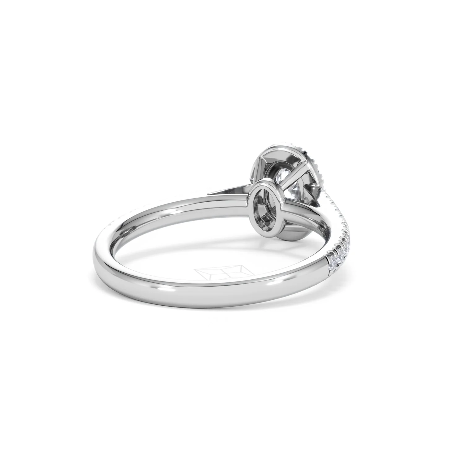 Georgina Lab Oval Diamond Halo Engagement Ring Platinum 1.00ct F/VS1 - Image 44