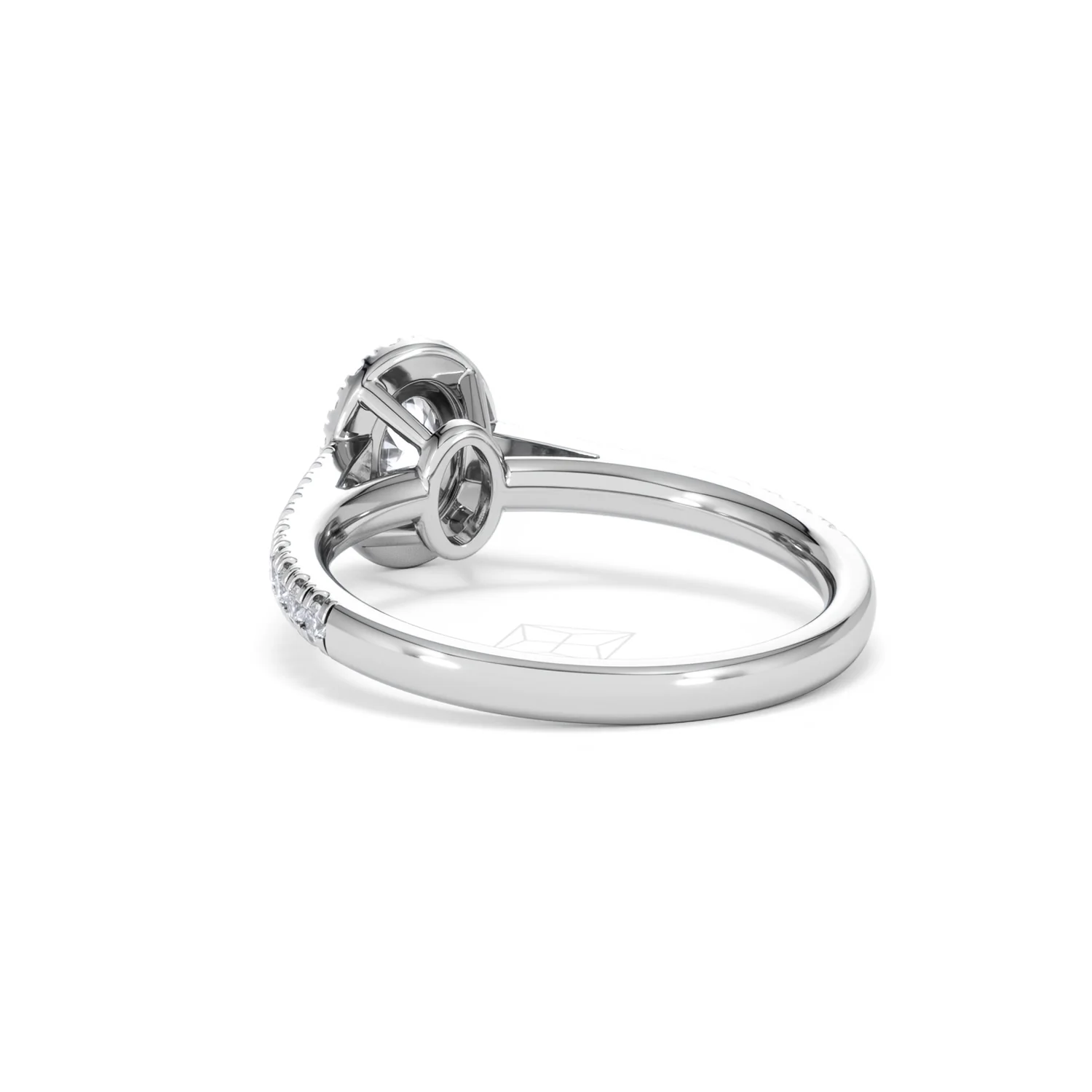 Georgina Lab Oval Diamond Halo Engagement Ring Platinum 1.00ct F/VS1 - Image 56