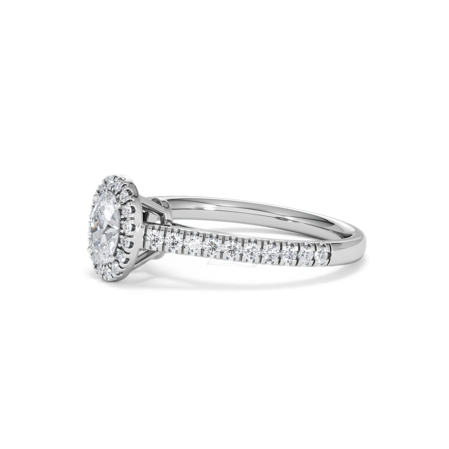 Georgina Lab Oval Diamond Halo Engagement Ring Platinum 1.00ct F/VS1 - Image 77