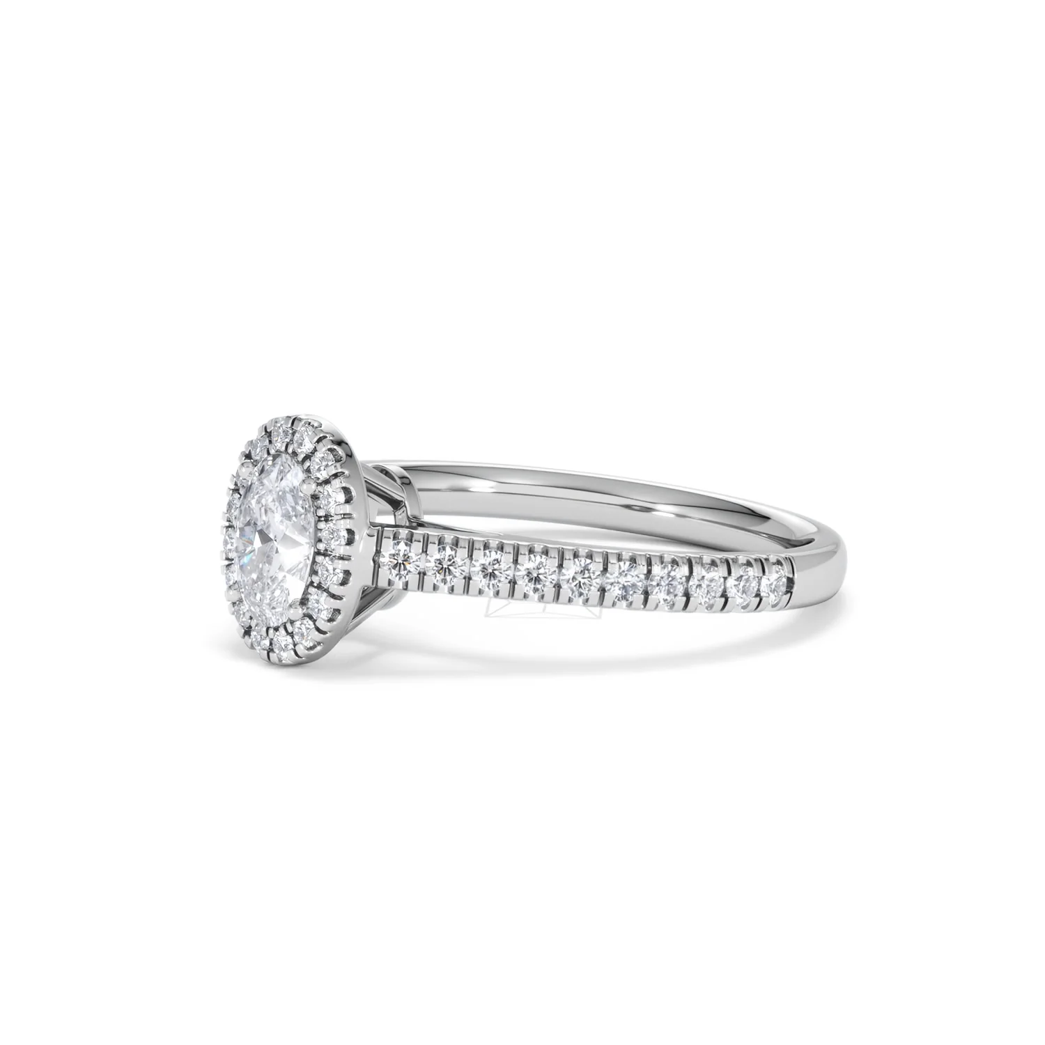 Georgina Lab Oval Diamond Halo Engagement Ring Platinum 1.00ct F/VS1 - Image 79