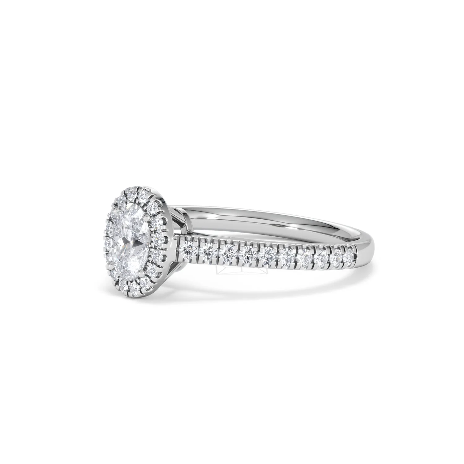 Georgina Lab Oval Diamond Halo Engagement Ring Platinum 1.00ct F/VS1 - Image 80