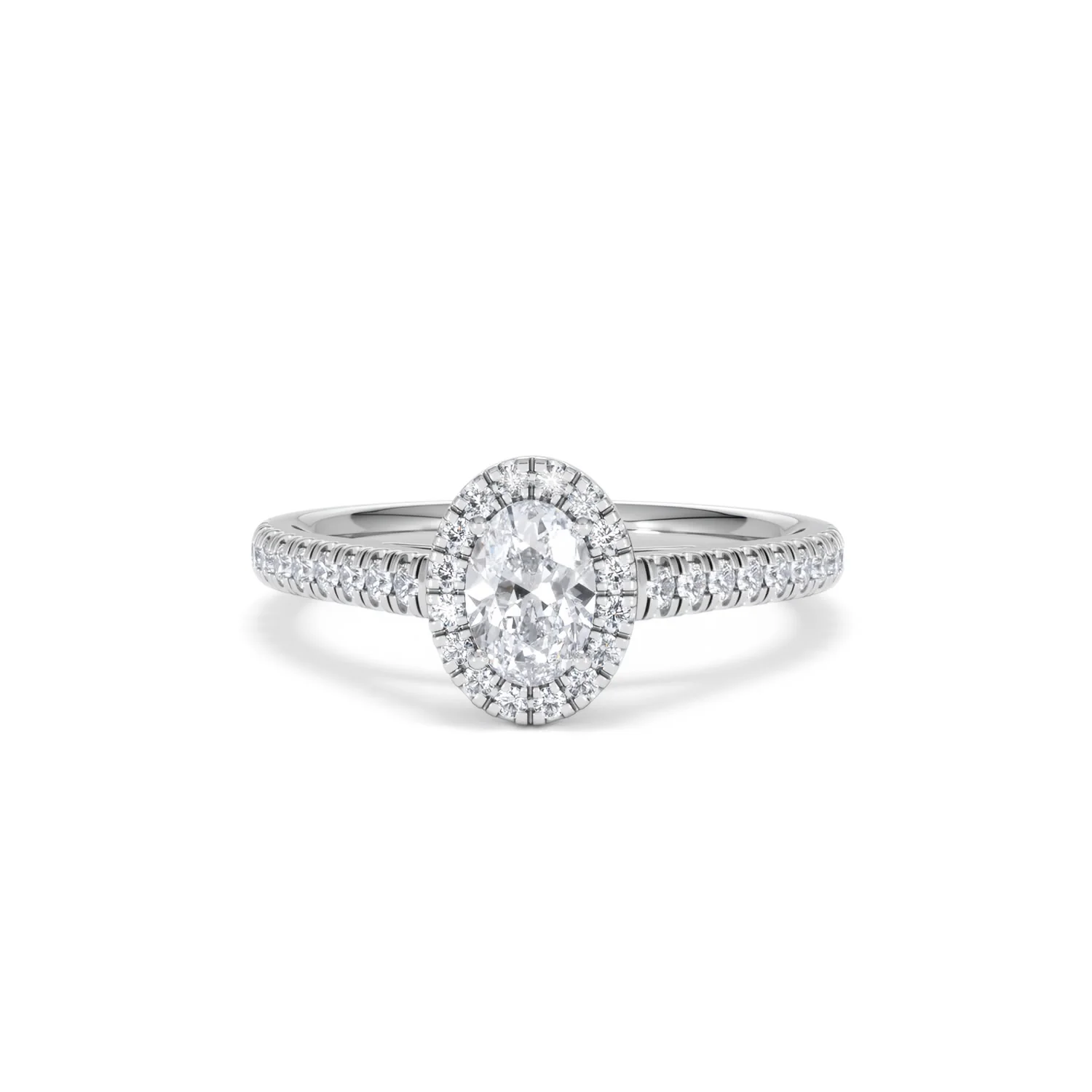 Georgina Lab Oval Diamond Halo Engagement Ring Platinum 1.00ct F/VS1 - Image 89