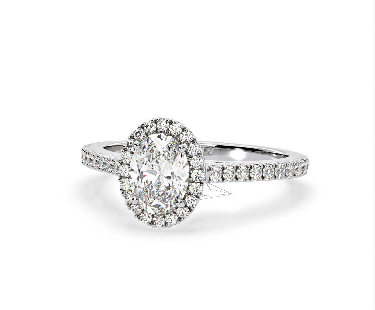 Georgina Lab Oval Diamond Halo Engagement Ring Platinum 1.55ct F/VS1 - Image 10