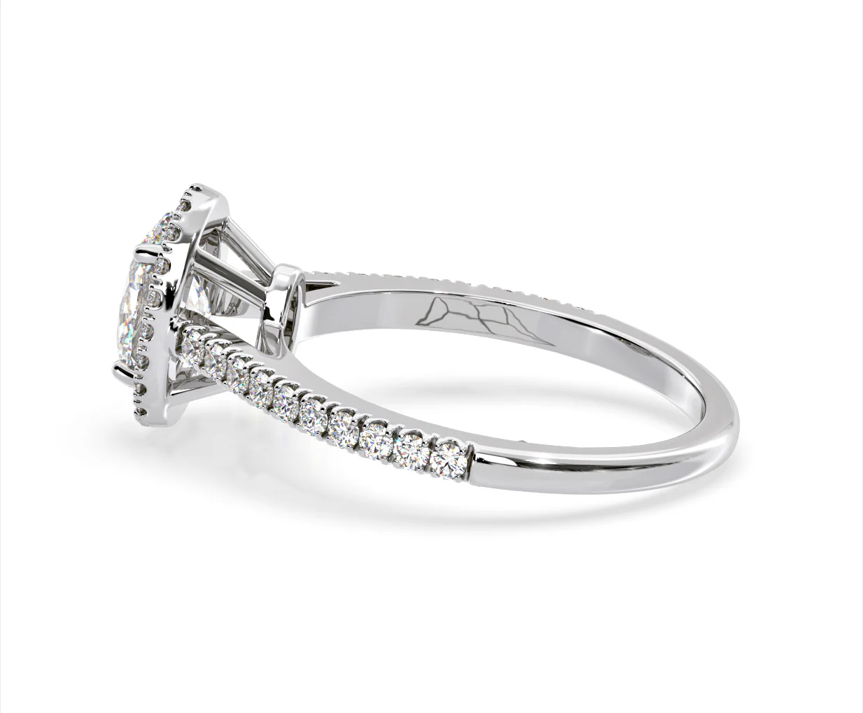 Georgina Lab Oval Diamond Halo Engagement Ring Platinum 1.55ct F/VS1 - Image 110