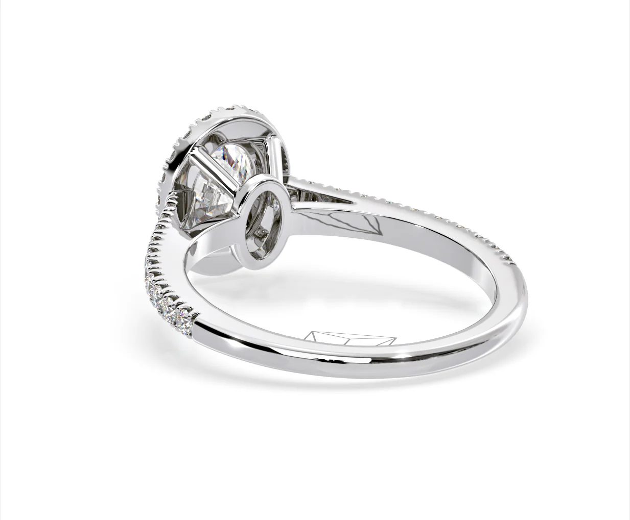 Georgina Lab Oval Diamond Halo Engagement Ring Platinum 1.55ct F/VS1 - Image 120