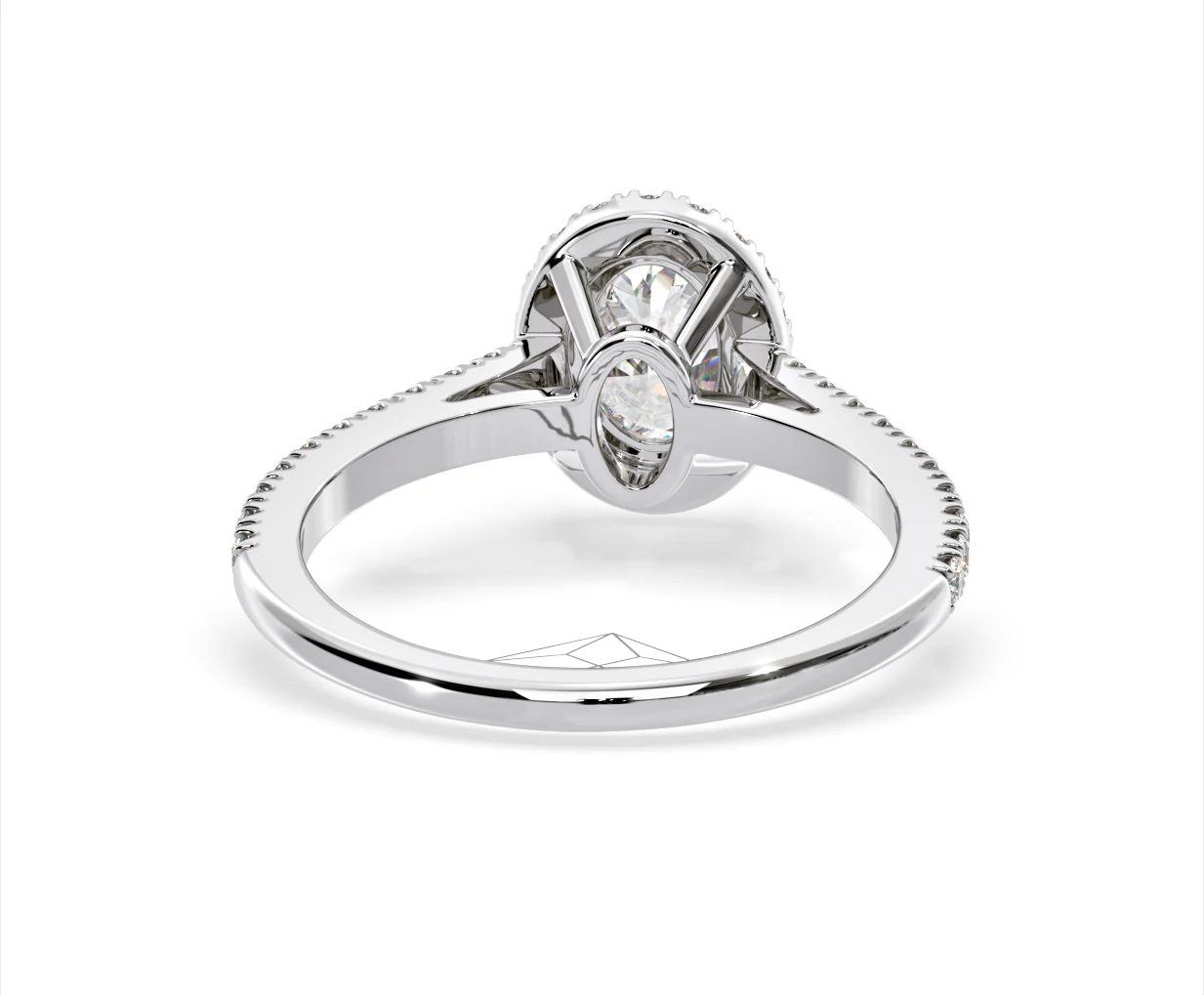 Georgina Lab Oval Diamond Halo Engagement Ring Platinum 1.55ct F/VS1 - Image 128