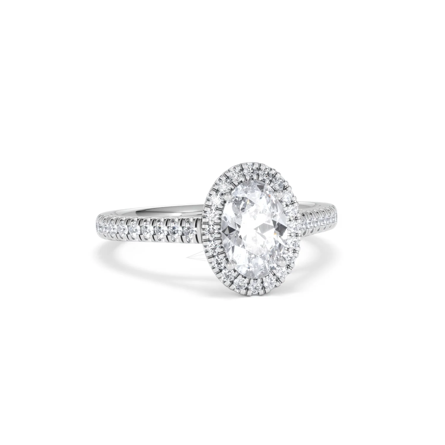 Georgina Lab Oval Diamond Halo Engagement Ring Platinum 1.55ct F/VS1 - Image 14