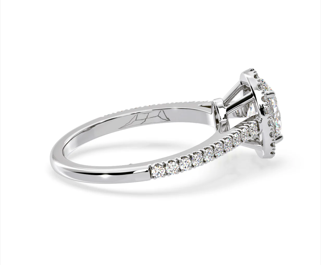 Georgina Lab Oval Diamond Halo Engagement Ring Platinum 1.55ct F/VS1 - Image 143
