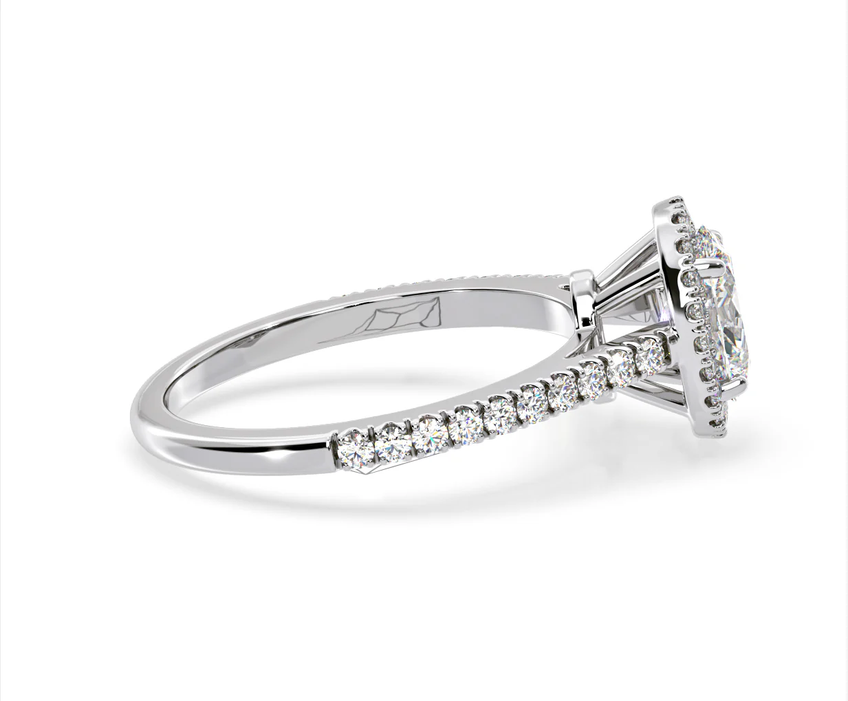 Georgina Lab Oval Diamond Halo Engagement Ring Platinum 1.55ct F/VS1 - Image 146