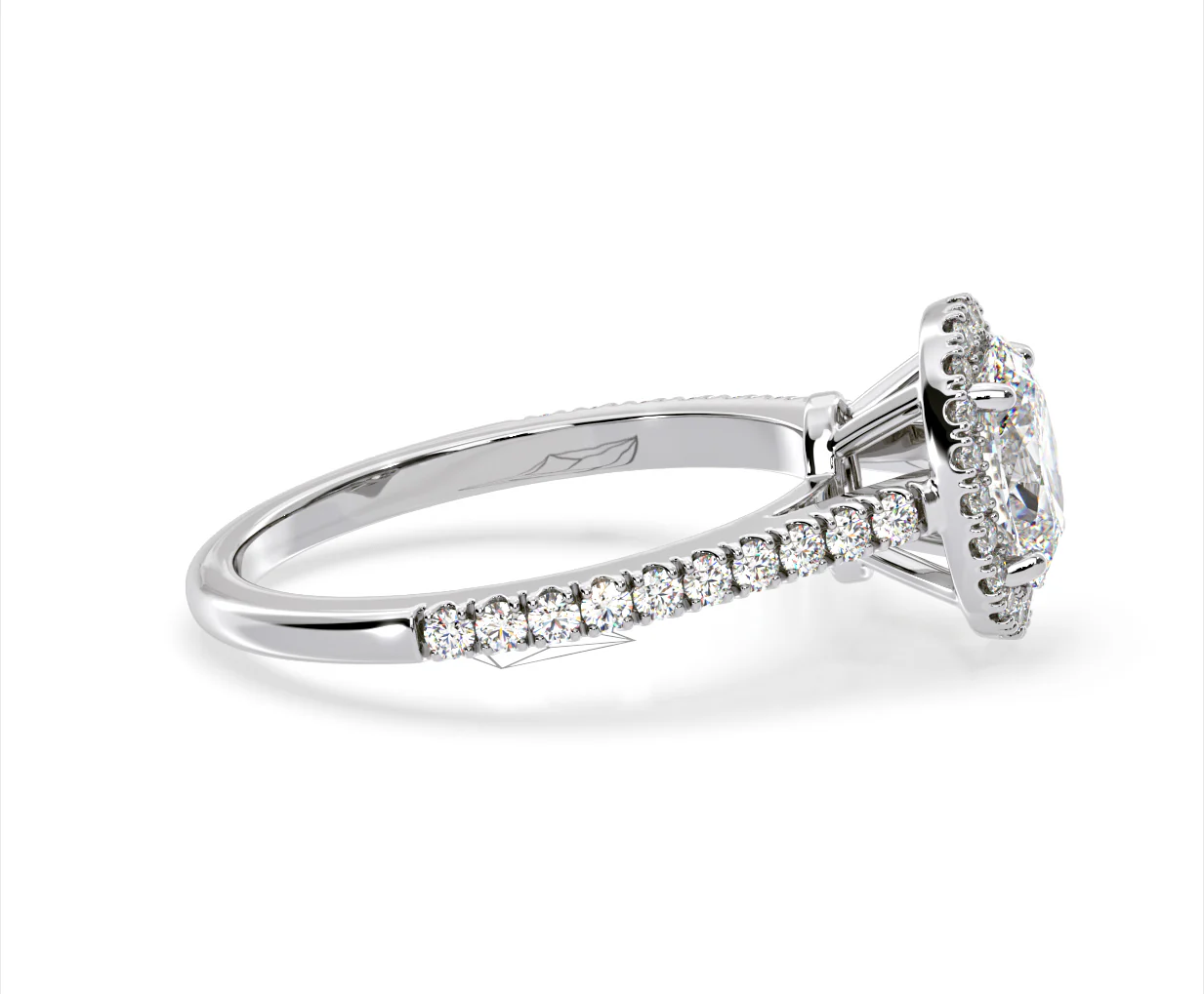 Georgina Lab Oval Diamond Halo Engagement Ring Platinum 1.55ct F/VS1 - Image 148