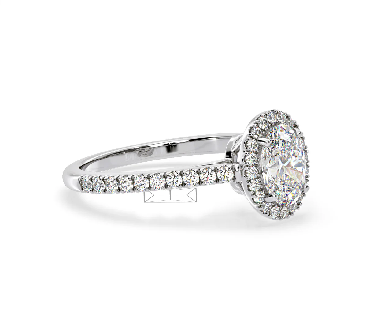 Georgina Lab Oval Diamond Halo Engagement Ring Platinum 1.55ct F/VS1 - Image 156
