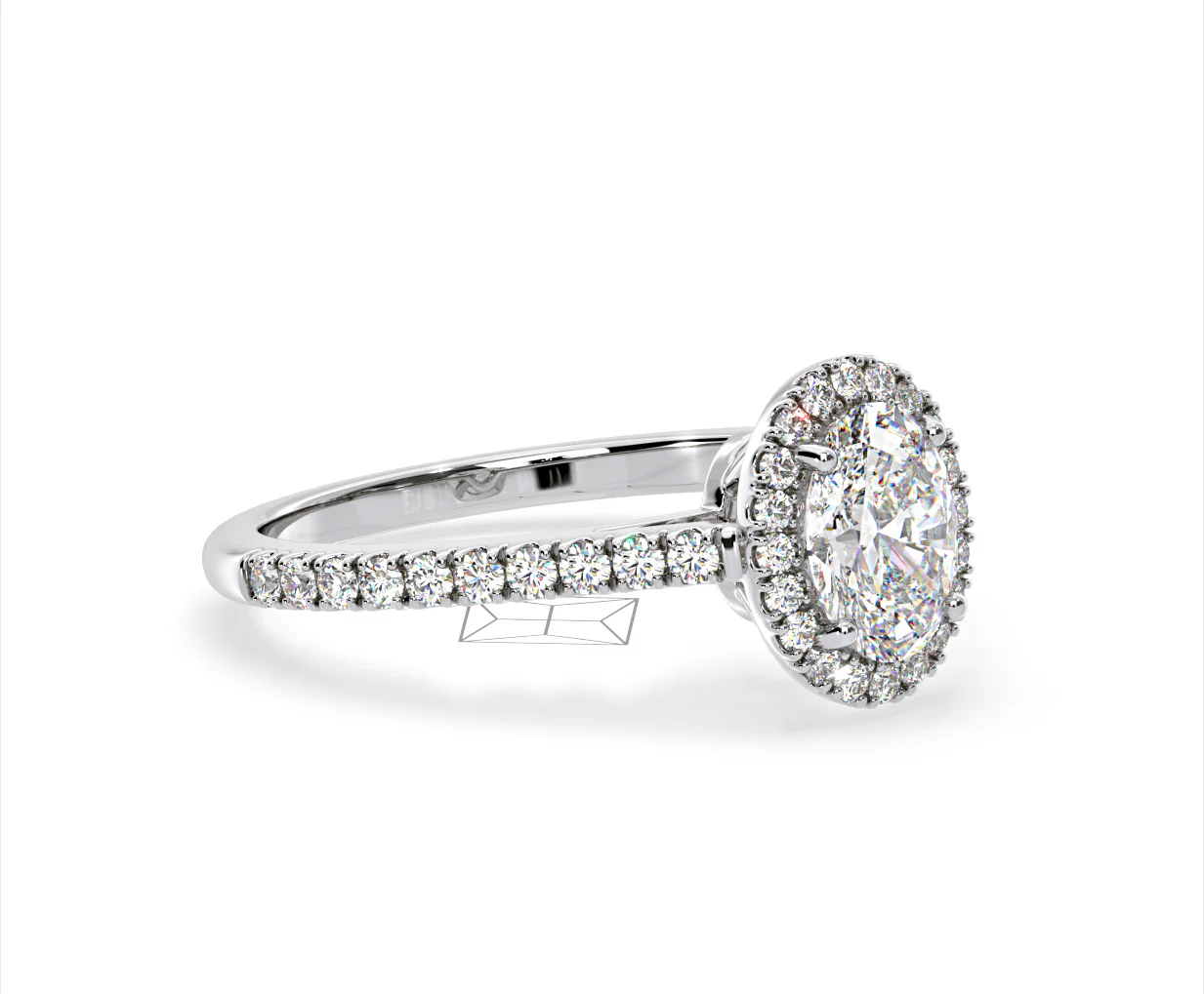 Georgina Lab Oval Diamond Halo Engagement Ring Platinum 1.55ct F/VS1 - Image 157