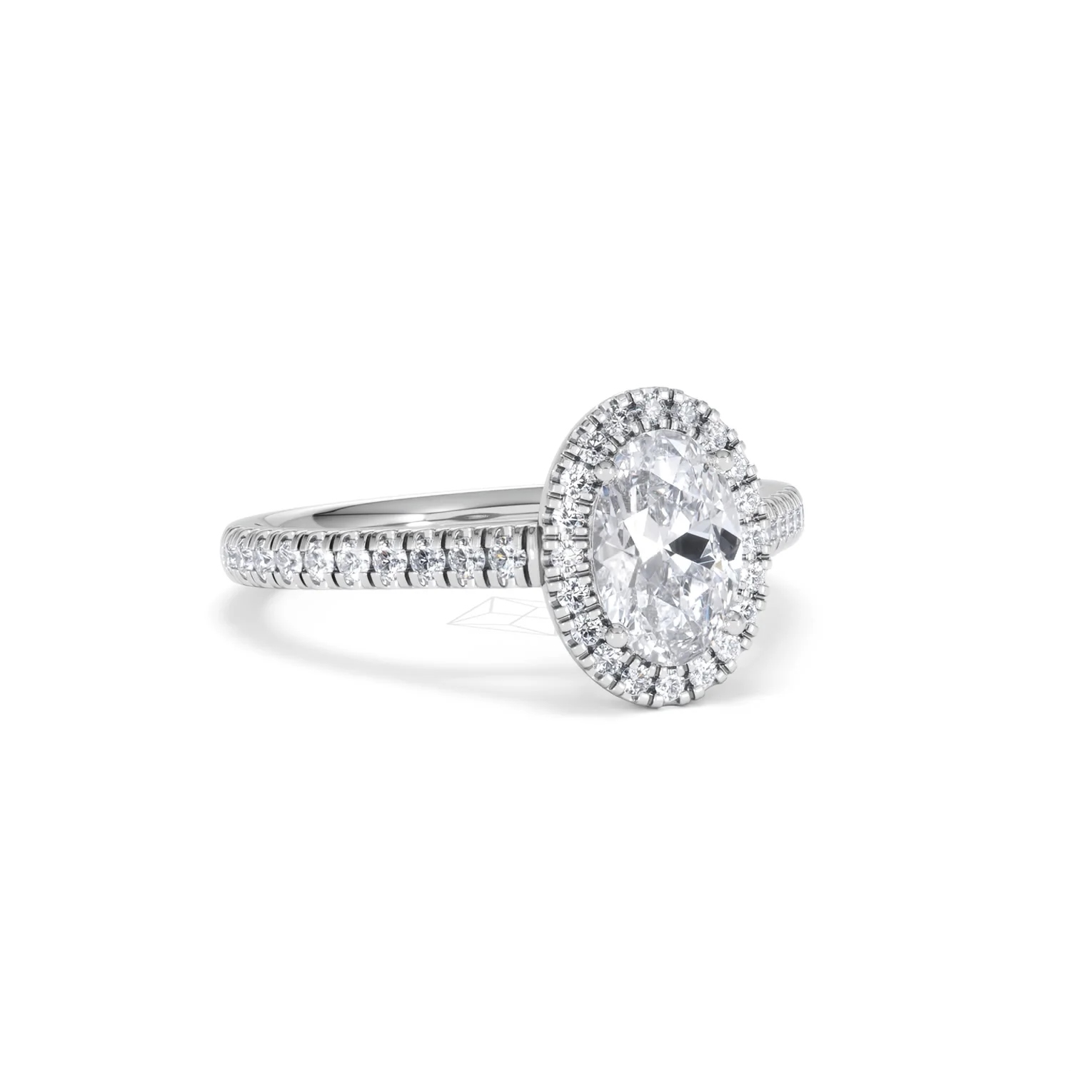 Georgina Lab Oval Diamond Halo Engagement Ring Platinum 1.55ct F/VS1 - Image 16