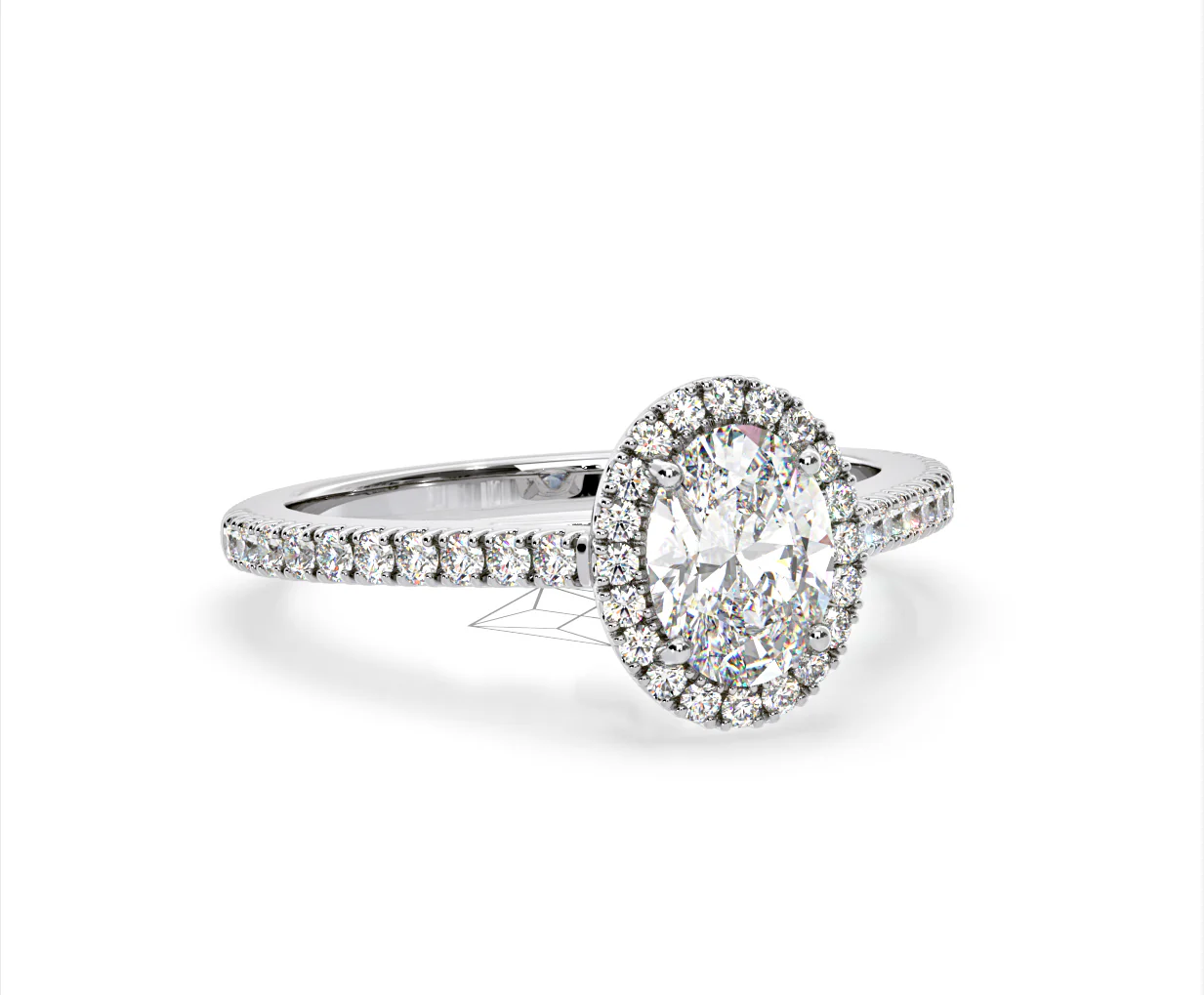 Georgina Lab Oval Diamond Halo Engagement Ring Platinum 1.55ct F/VS1 - Image 162