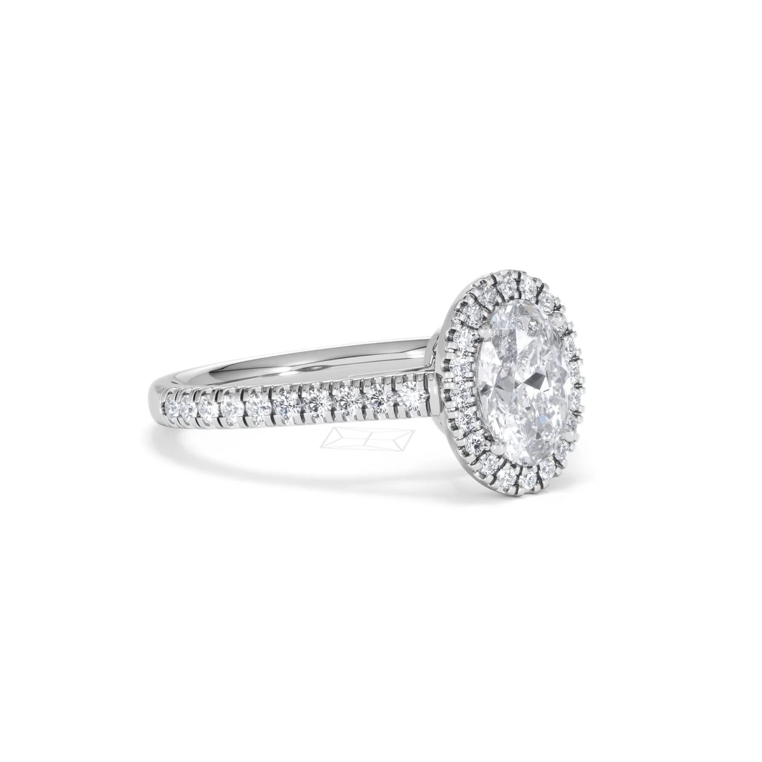 Georgina Lab Oval Diamond Halo Engagement Ring Platinum 1.55ct F/VS1 - Image 19