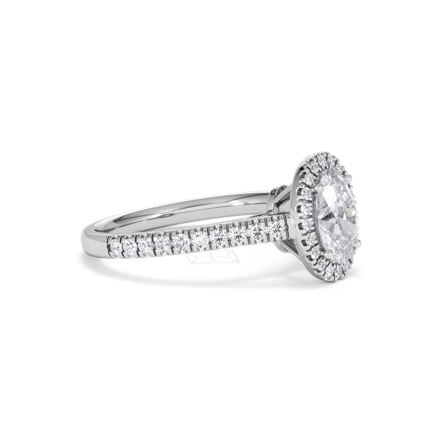 Georgina Lab Oval Diamond Halo Engagement Ring Platinum 1.55ct F/VS1 - Image 23