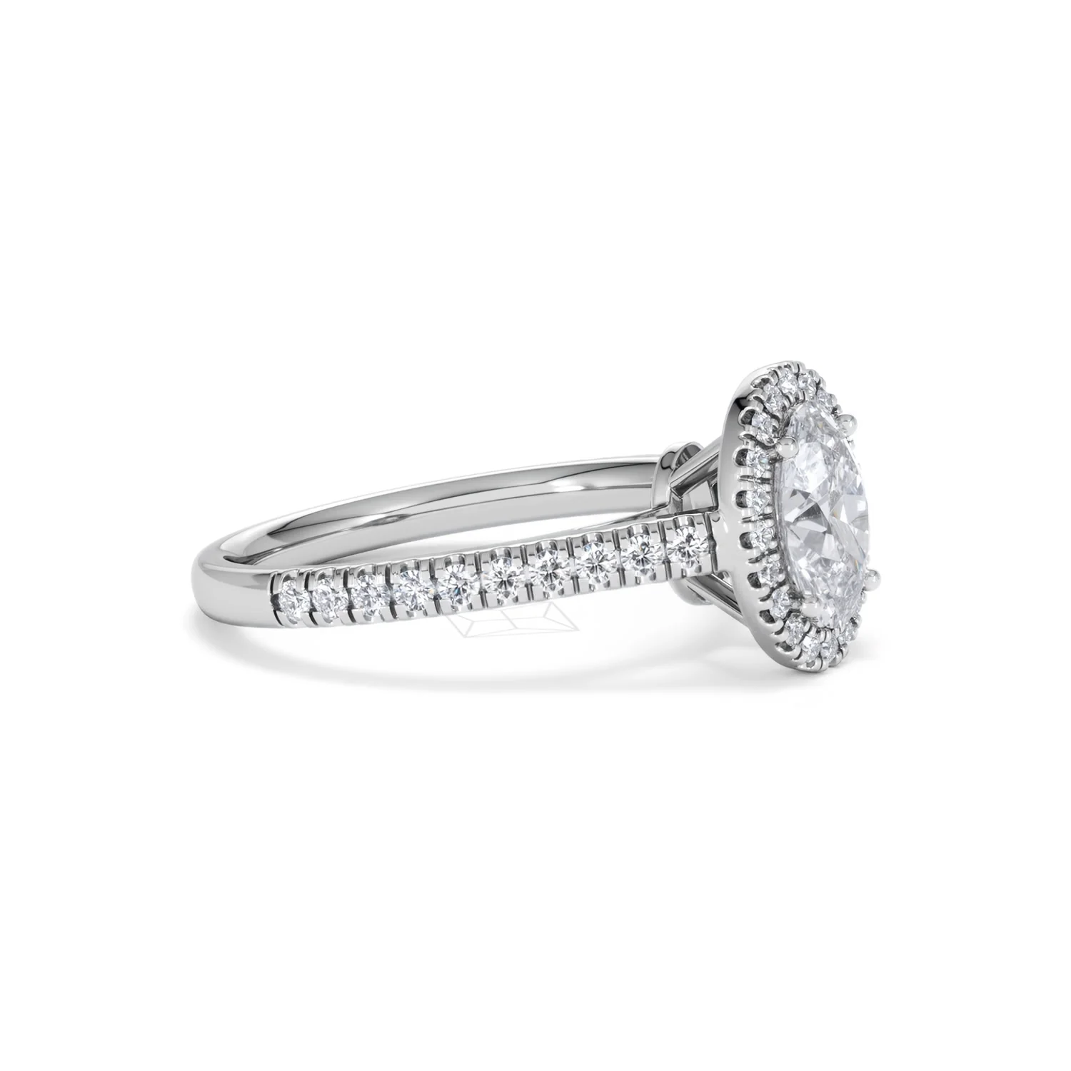 Georgina Lab Oval Diamond Halo Engagement Ring Platinum 1.55ct F/VS1 - Image 24
