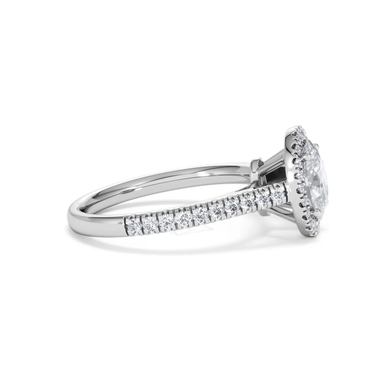 Georgina Lab Oval Diamond Halo Engagement Ring Platinum 1.55ct F/VS1 - Image 28