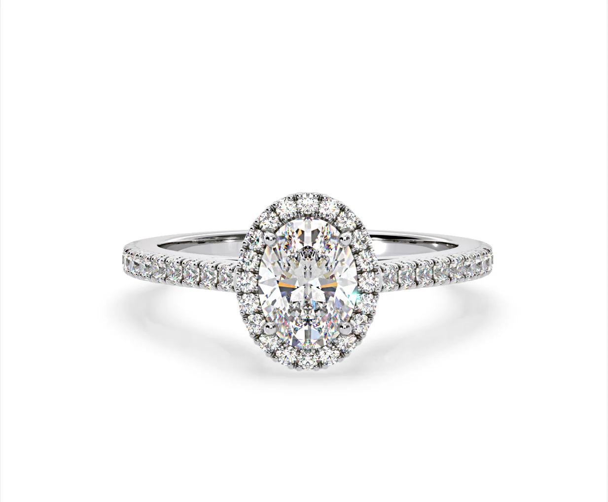 Georgina Lab Oval Diamond Halo Engagement Ring Platinum 1.55ct F/VS1 - Image 7