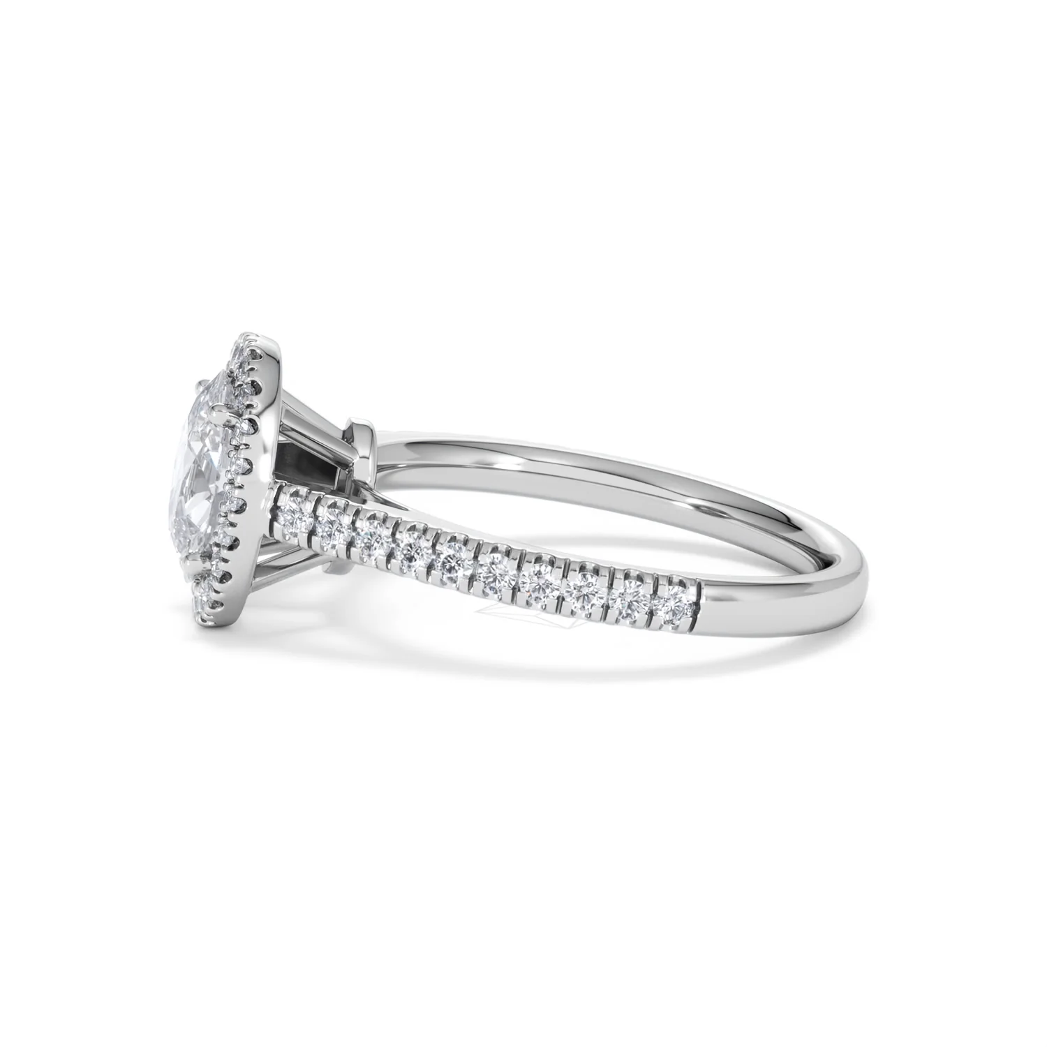 Georgina Lab Oval Diamond Halo Engagement Ring Platinum 1.55ct F/VS1 - Image 73