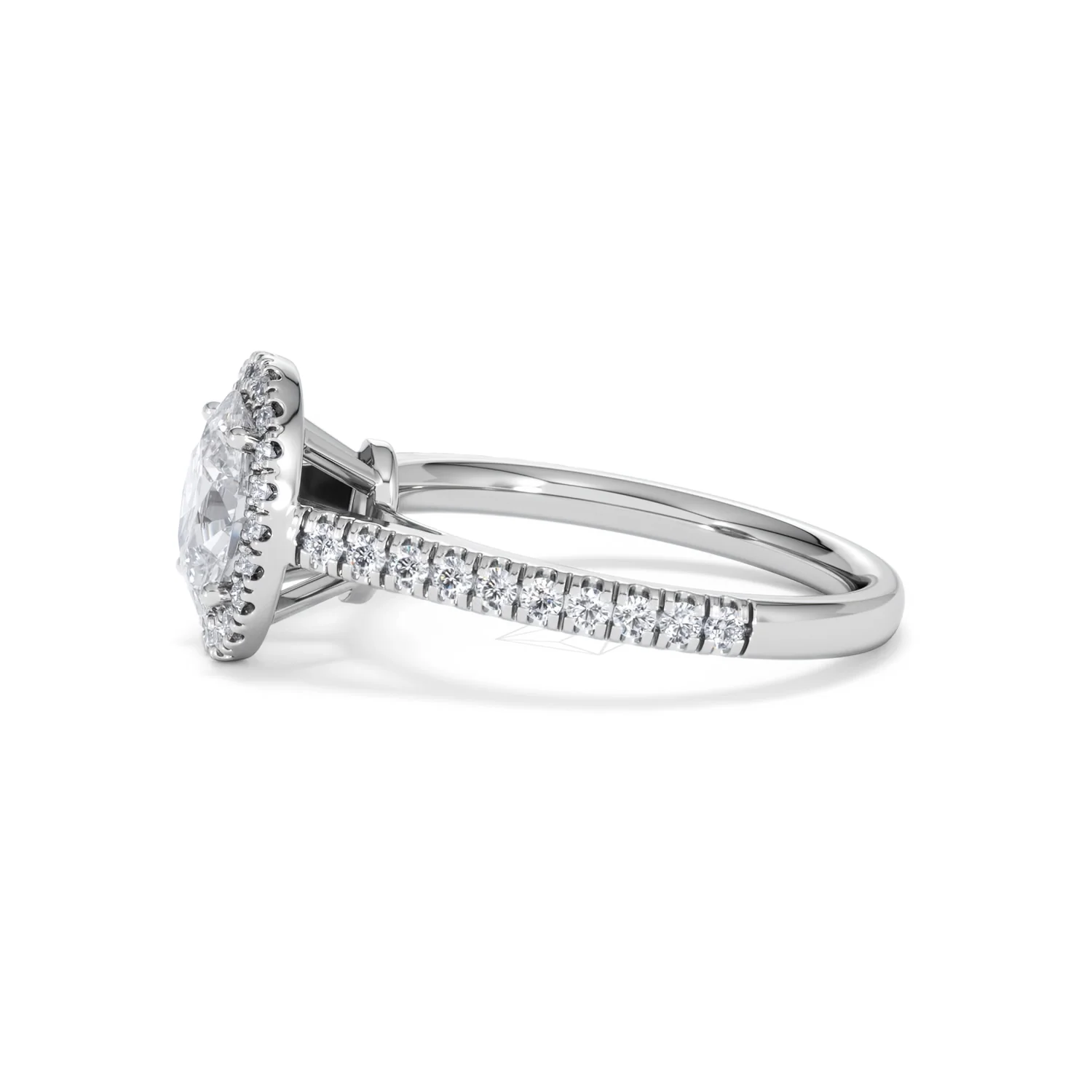 Georgina Lab Oval Diamond Halo Engagement Ring Platinum 1.55ct F/VS1 - Image 74