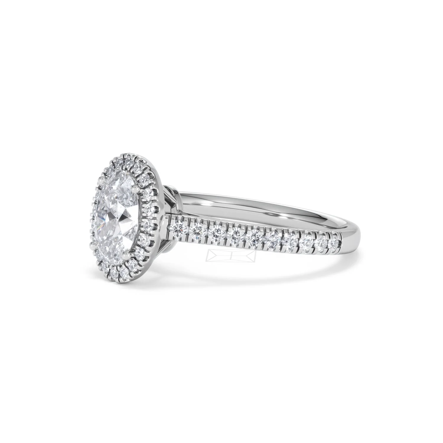 Georgina Lab Oval Diamond Halo Engagement Ring Platinum 1.55ct F/VS1 - Image 80