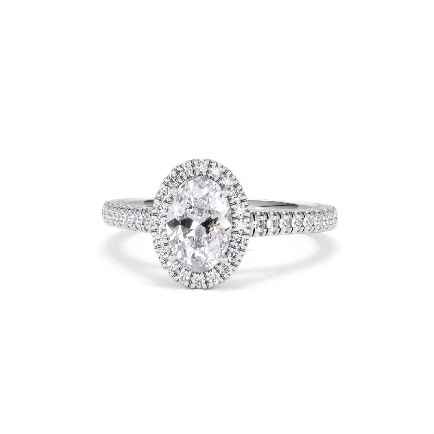 Georgina Lab Oval Diamond Halo Engagement Ring Platinum 1.55ct F/VS1 - Image 89