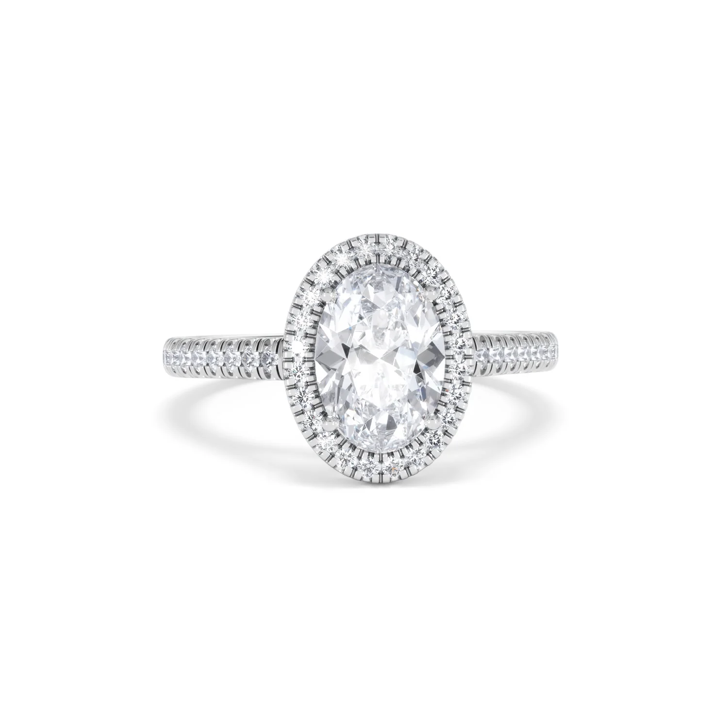 Georgina Lab Oval Diamond Halo Engagement Ring Platinum 2.05ct F/VS1 - Image 12