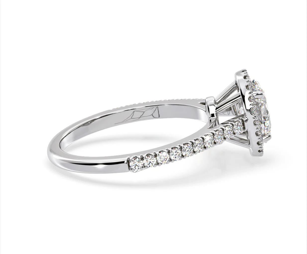 Georgina Lab Oval Diamond Halo Engagement Ring Platinum 2.05ct F/VS1 - Image 145