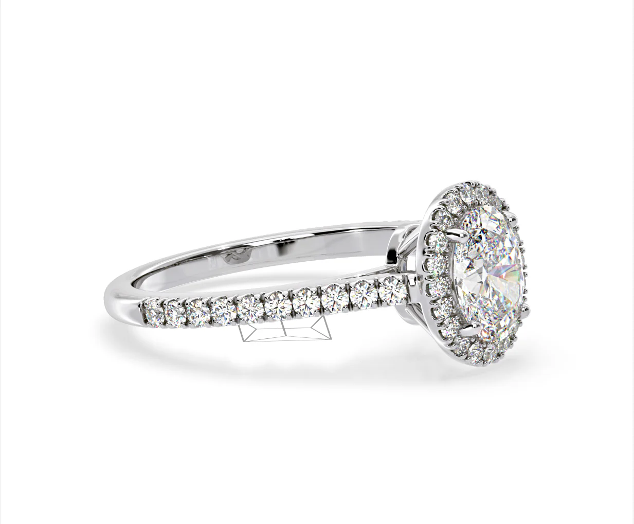 Georgina Lab Oval Diamond Halo Engagement Ring Platinum 2.05ct F/VS1 - Image 155
