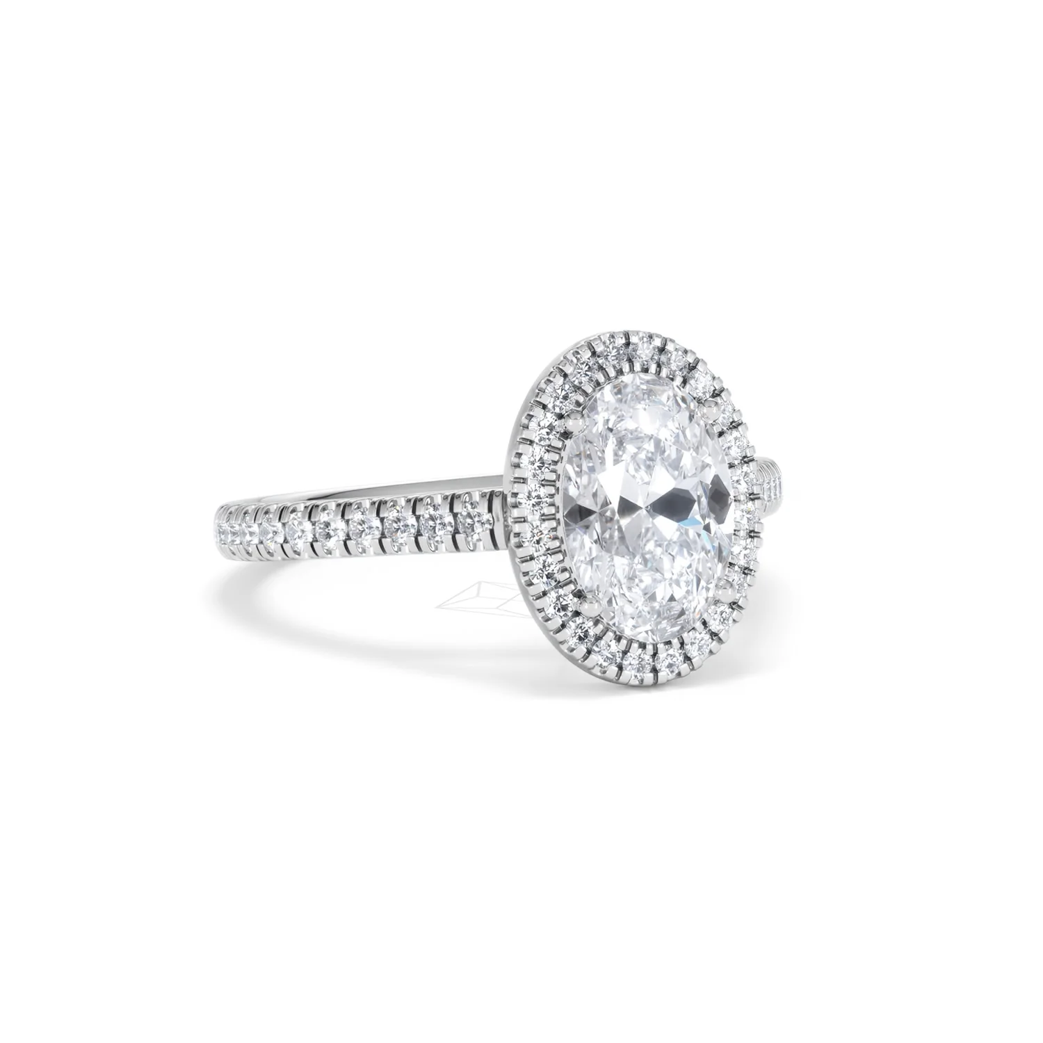 Georgina Lab Oval Diamond Halo Engagement Ring Platinum 2.05ct F/VS1 - Image 16